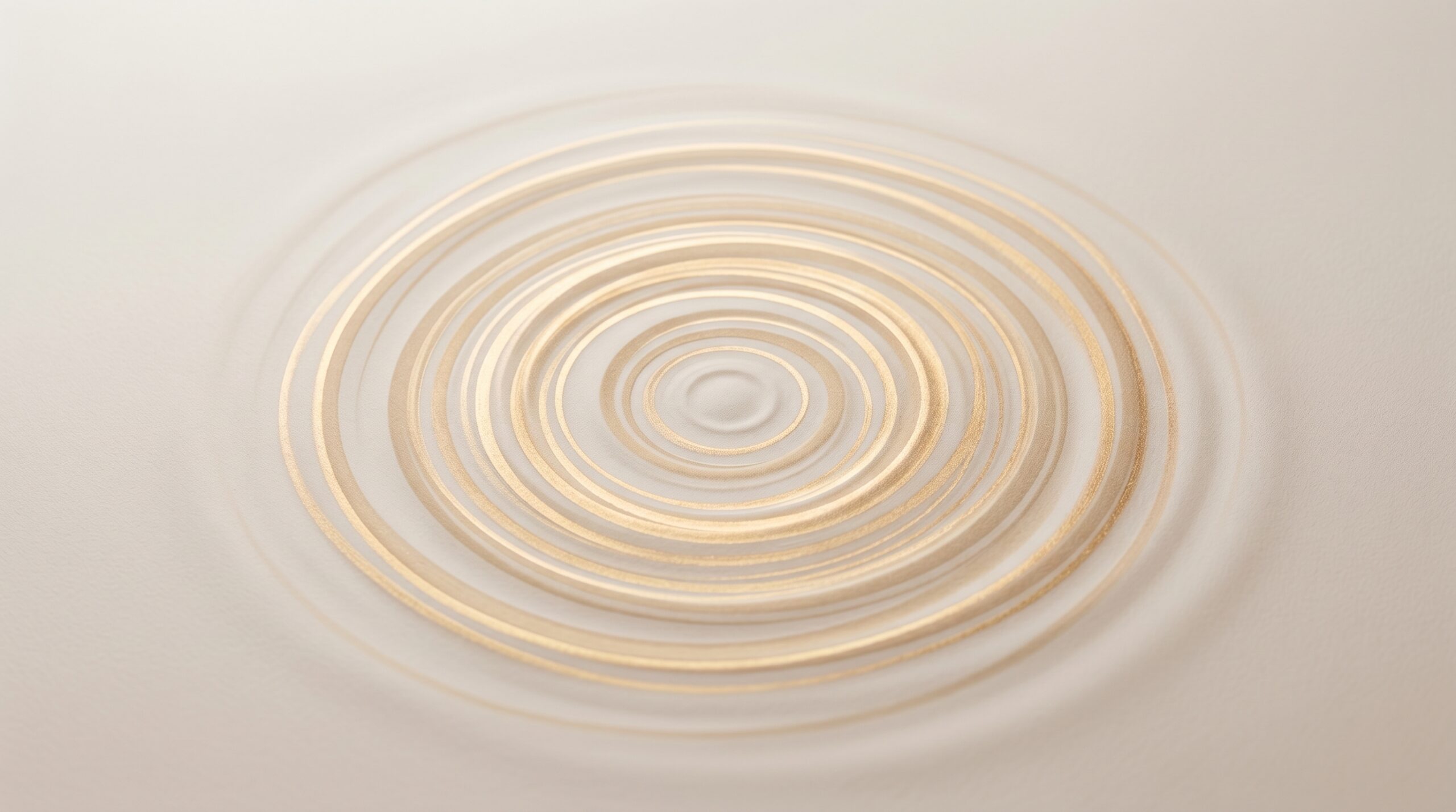 Abstract concentric vibration waves in warm tones representing sonic wellness therapy